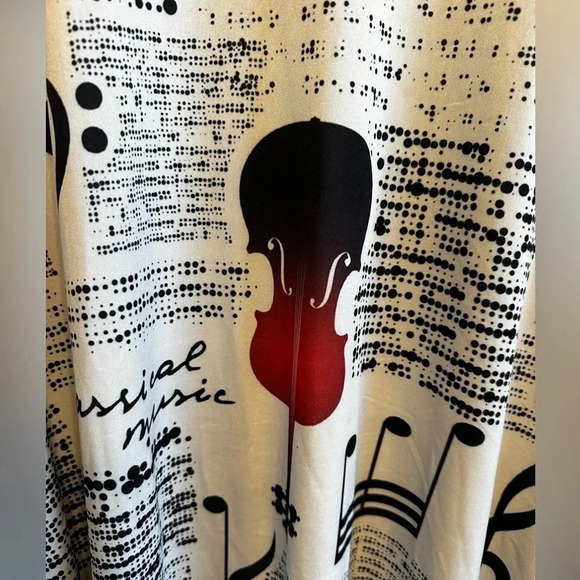 Lily by Firmiana Music Lovers Tunic or dress asymmetrical flutter sleeveSz 3XL - Picture 3 of 10